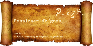 Passinger Ágnes névjegykártya